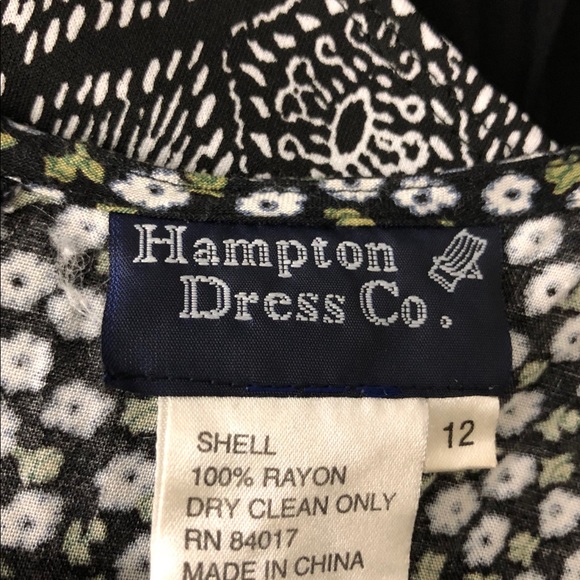 HAMPTON DRESS CO. SCOOP NECK FLARED FLORAL SZ 12 - Picture 5 of 6